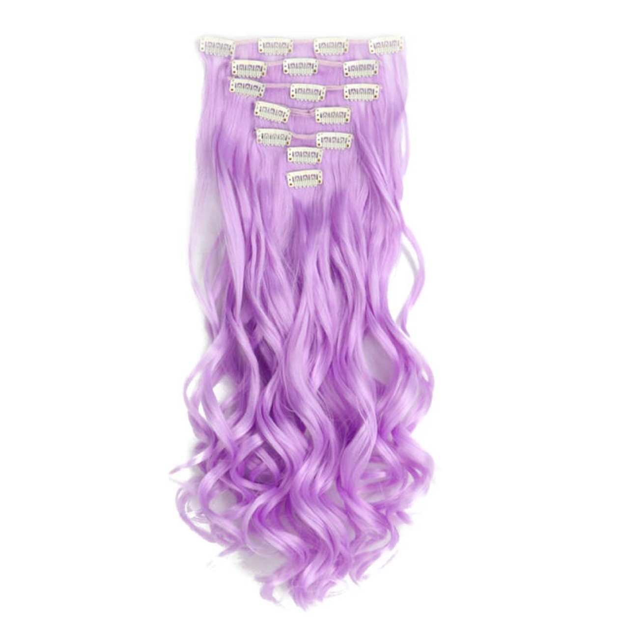 Clip in Hair Extension Set 7 Pieces 55cm 120grams Lilac Miss Majesty